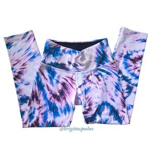 FLYWHEEL Cropped Pink, Blue & Mauve Legging